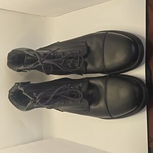 GBX Mens Black Leather Cap Toe Boot Shoes Sz 11 Preppy Academia Euro Boho Casual